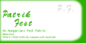 patrik fest business card